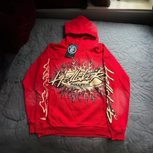 Hellstar Red and Gold Graphic Hoodie